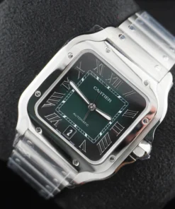 Alternative view of Cartier Santos 40mm Large Model WSSA0062 Green Dial