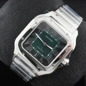 Alternative view of Cartier Santos 40mm Large Model WSSA0062 Green Dial