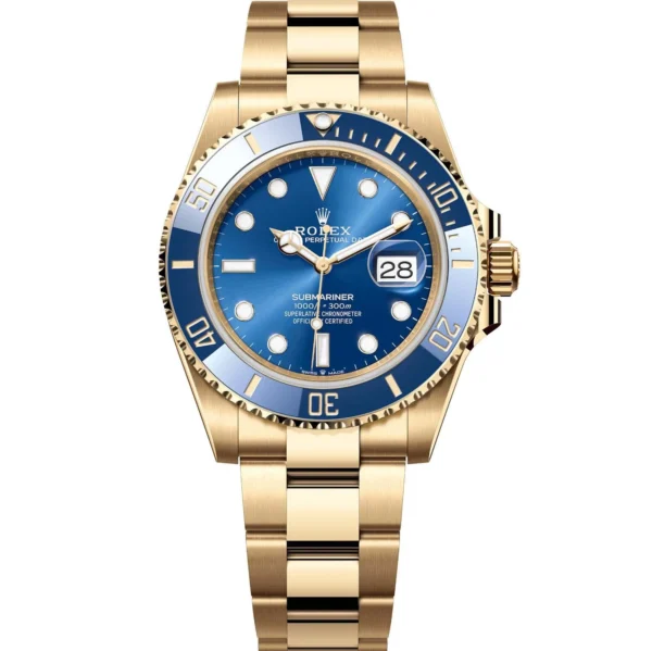 Rolex Submariner Date 40mm 116618LB Blue Dial 18K Yellow Gold Luxury Watch